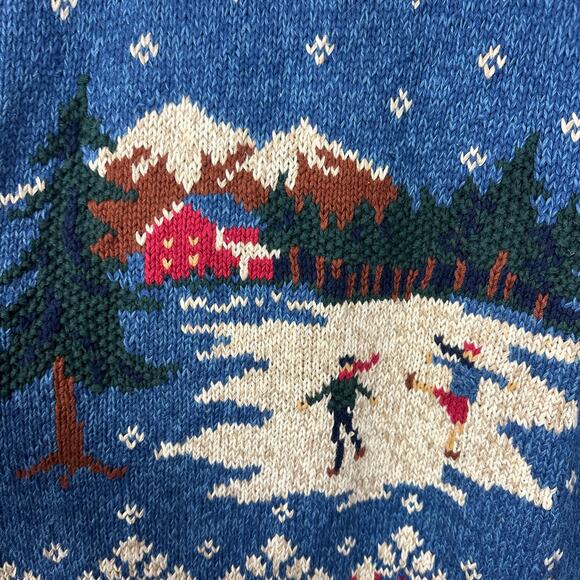 Bushwacker Winter Tunic Sweater Fair Isle Holiday Christmas Ice Skating Plaid S - Picture 7 of 10